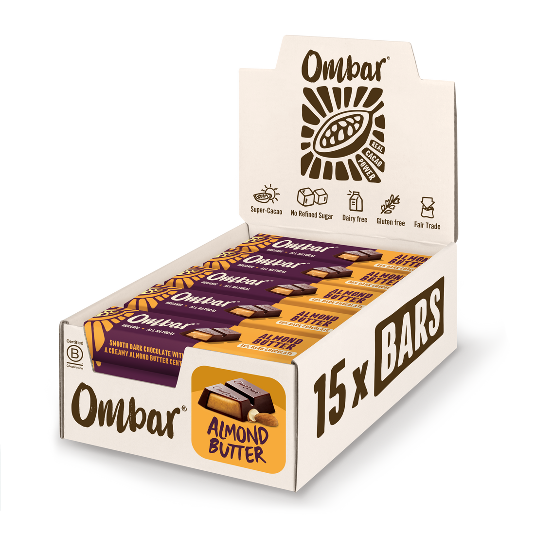 Wholesale Ombar Chocolate Bars Almond Butter 42g
