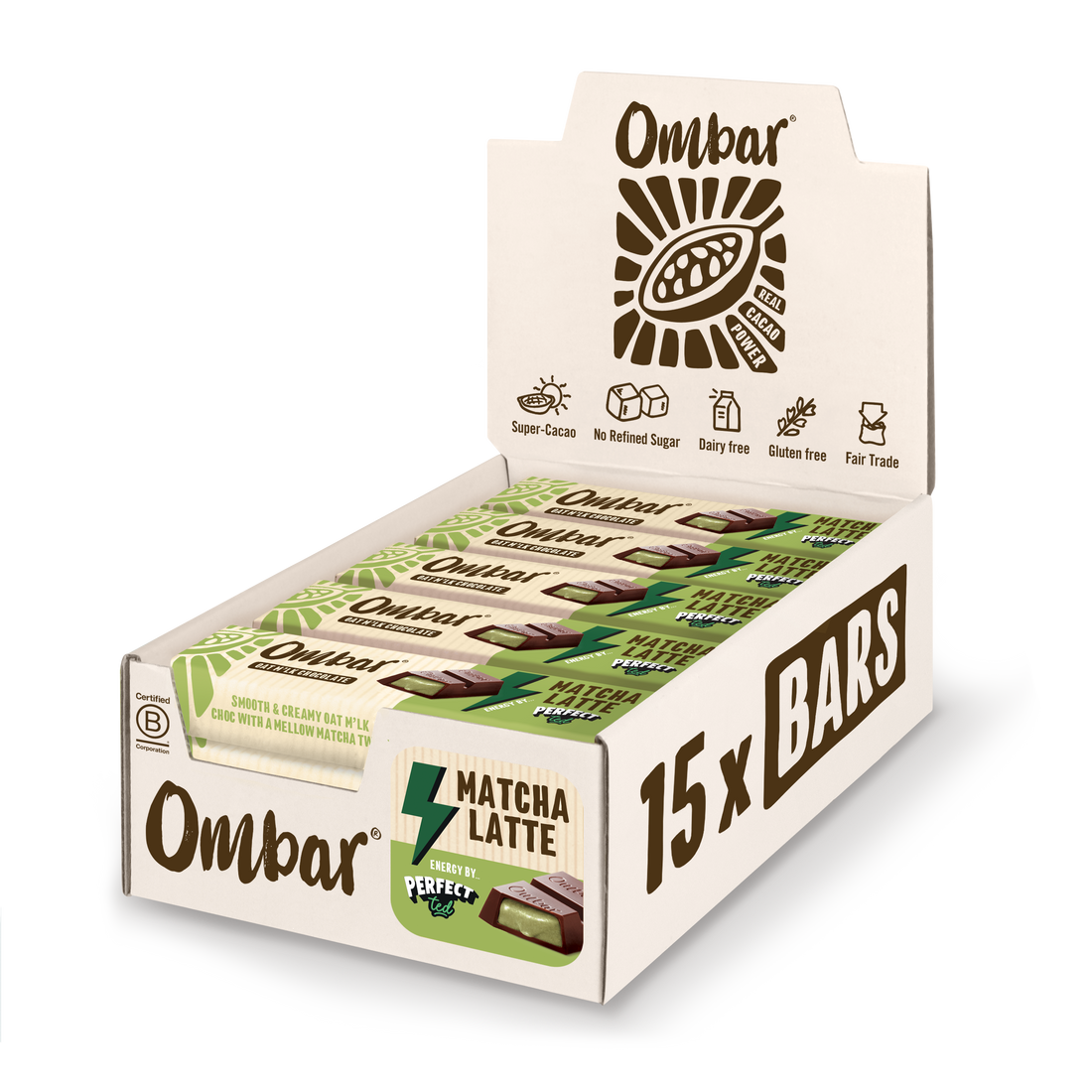 Wholesale Ombar Oat Milk Chocolate Bars Matcha Latte 42g