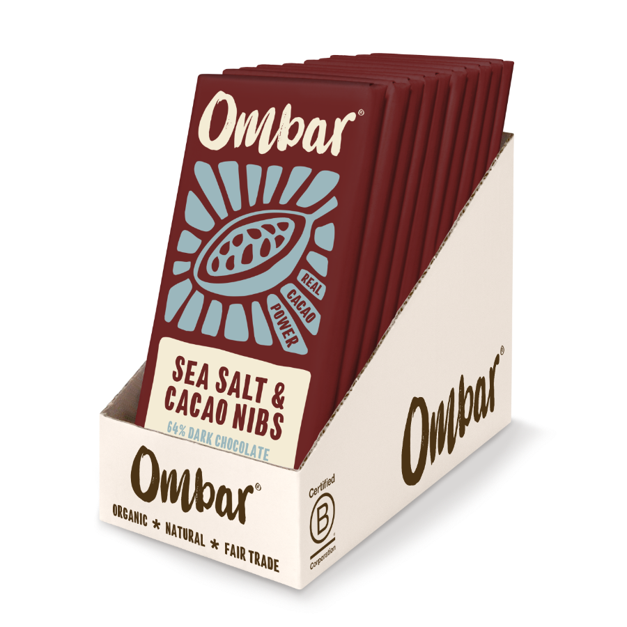 Wholesale Ombar Chocolate Bars Salt & Nibs 70g