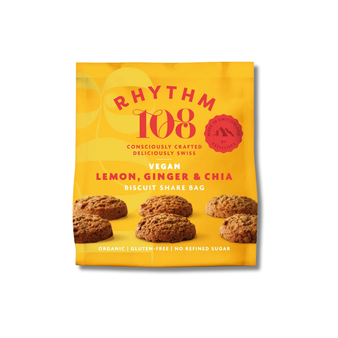 Rhythm 108 Biscuits Lemon Ginger & Chia [Box of 8]