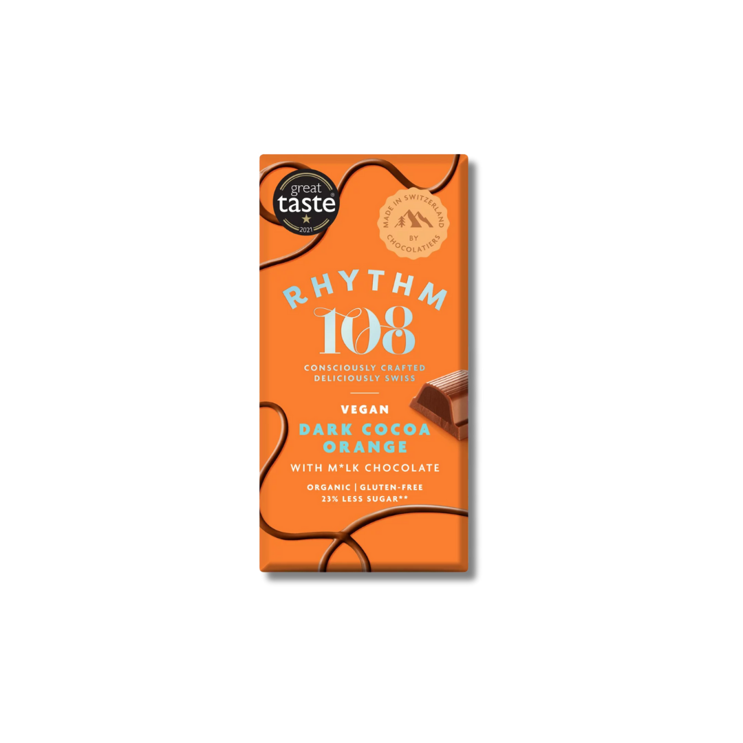 Rhythm 108 Chocolate Bar Dark Cocoa Orange [Box of 9]
